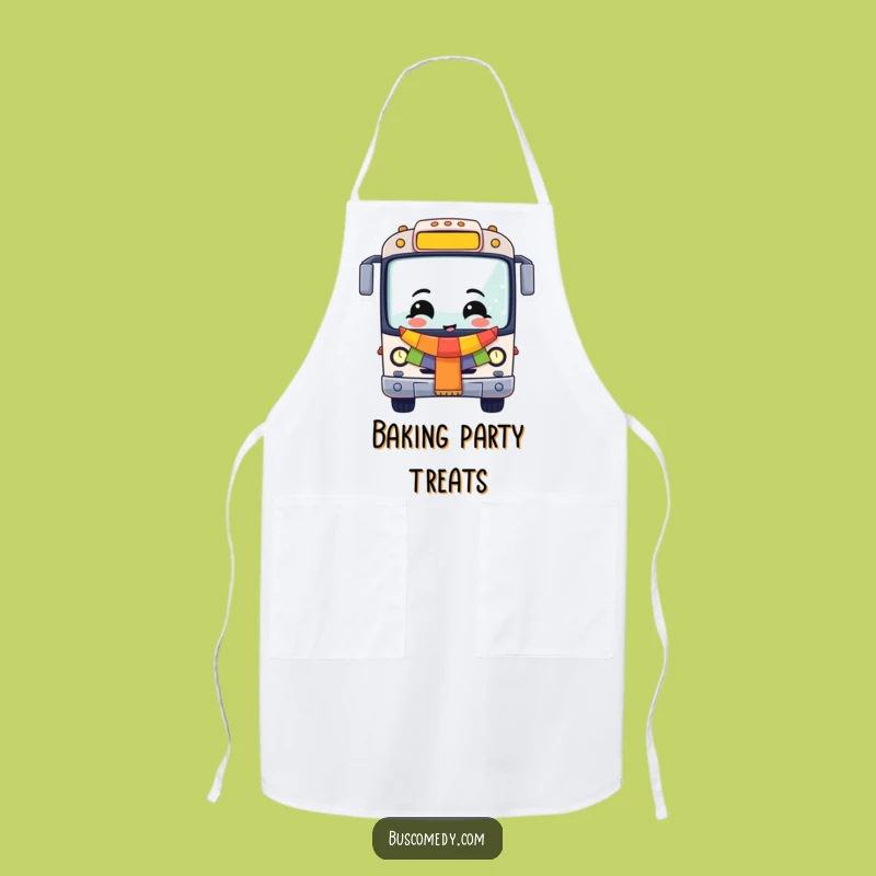 Funny Cheerful Bus Apron: Festive Party Vehicle Kitchen Wear, Chef's Funny Gift!