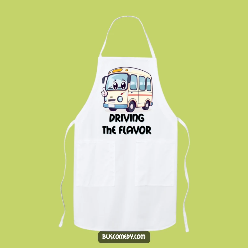 Funny Kawaii Bus Thumbs Up Apron: Cook with Positivity and Charm