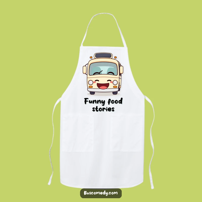 Funny Joke Bus Apron: Hilarious Giggle Bus Kitchen Wear, Comedic Chef Gift!