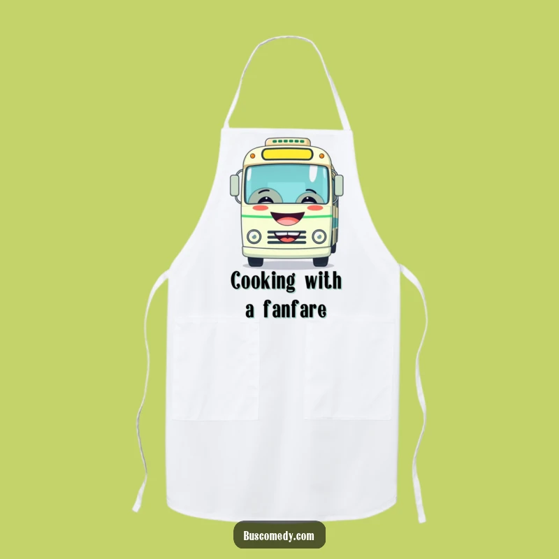 Funny Grinning Bus Apron - Playful Chef's Horn Gift