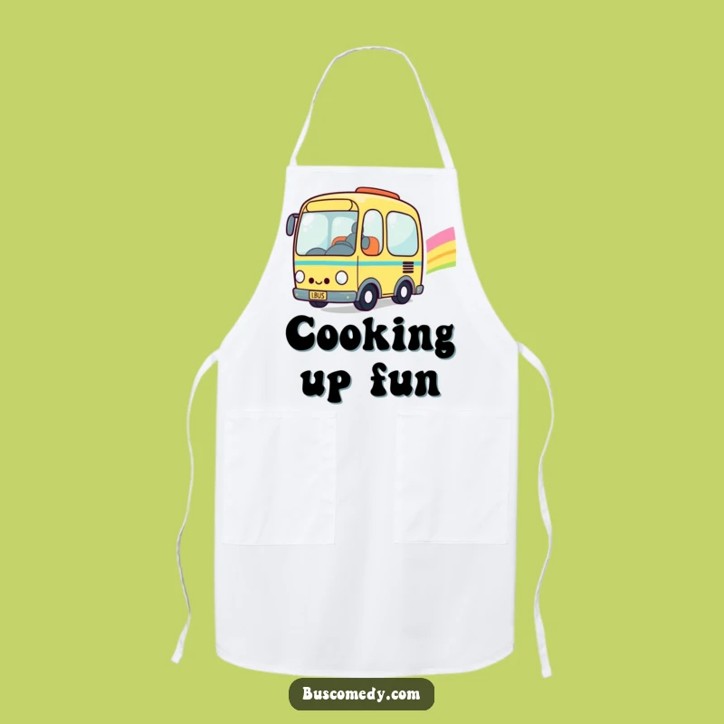 Funny Kawaii Bus Rainbow Apron: Cook with a Smile and Cheerful Flair