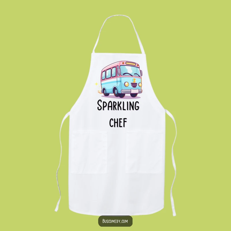 Funny Sparkly Kawaii Bus Wheels Spinning Apron - Kitchen Magic