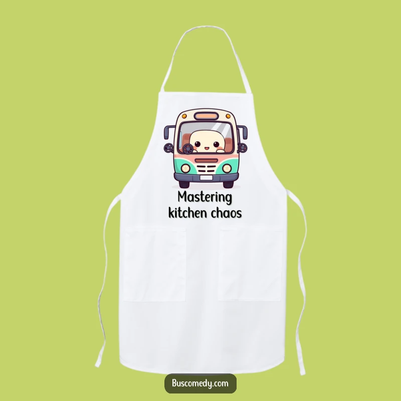 Funny Kawaii Bus Apron: Juggle Your Cooking with a Steering Wheel Character