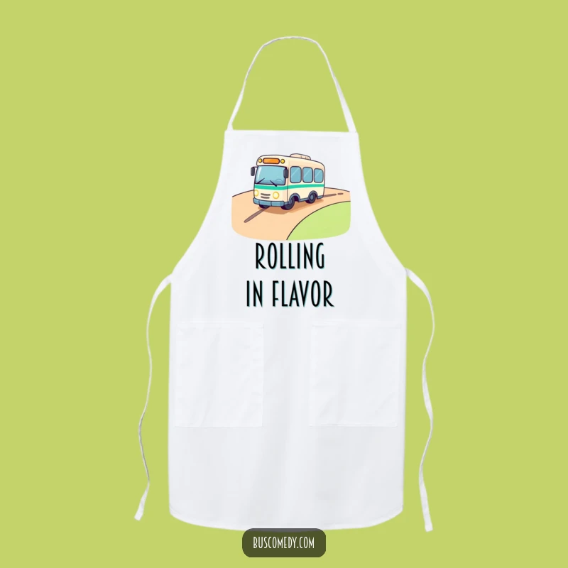 Funny Rolling Bus Apron: Cook with Adventurous Spirit
