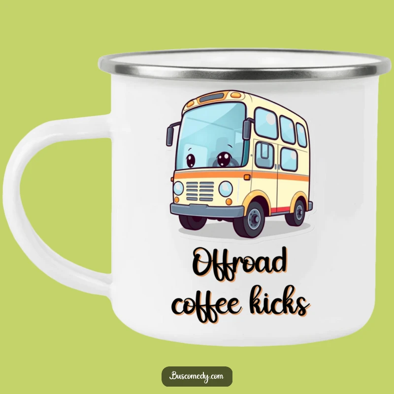 Funny Adventure Bus Camping Mug: Cute Wheels Spinning, Outdoorsy Funny Gift