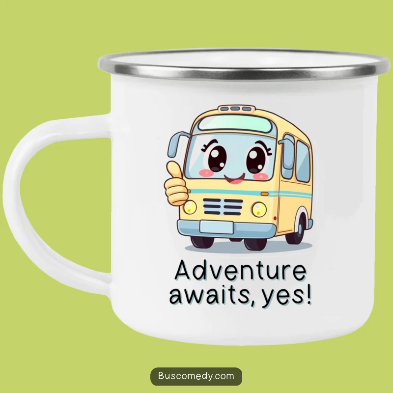 Funny Kawaii Bus Camping Mug: Durable Happy Character, Best Funny Gift