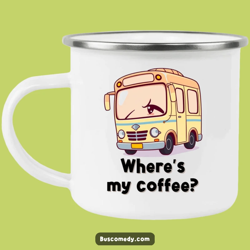 Funny Kawaii Bus Camping Mug: Your Winking Companion for Adventures