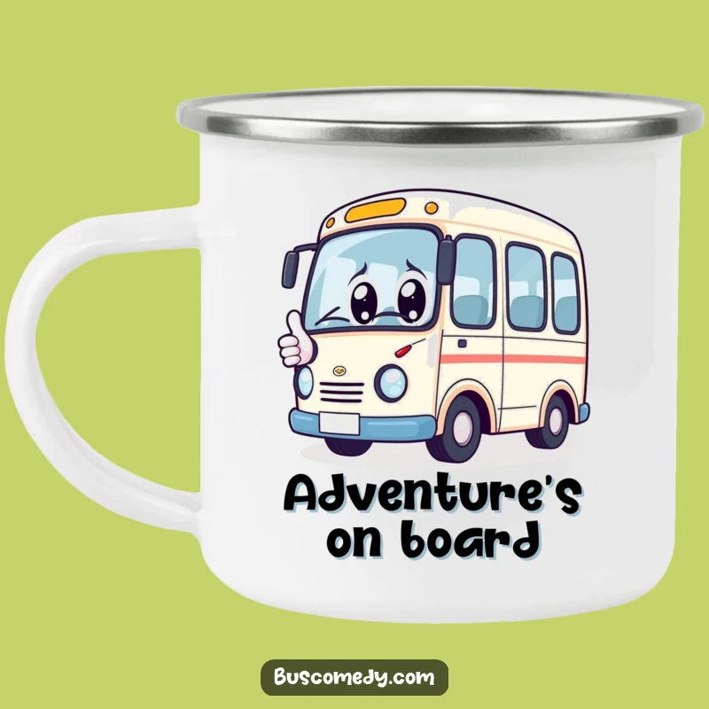 Funny Kawaii Bus Thumbs Up Camping Mug: Your Cheerful Companion for Adventures