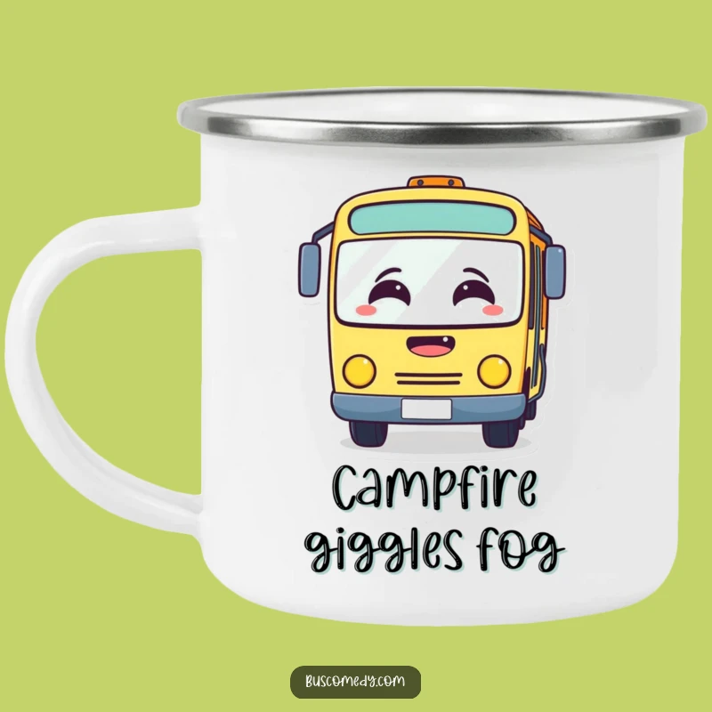 Funny Laughing Bus Camping Mug: Foggy Windshield, Outdoorsy Funny Gift