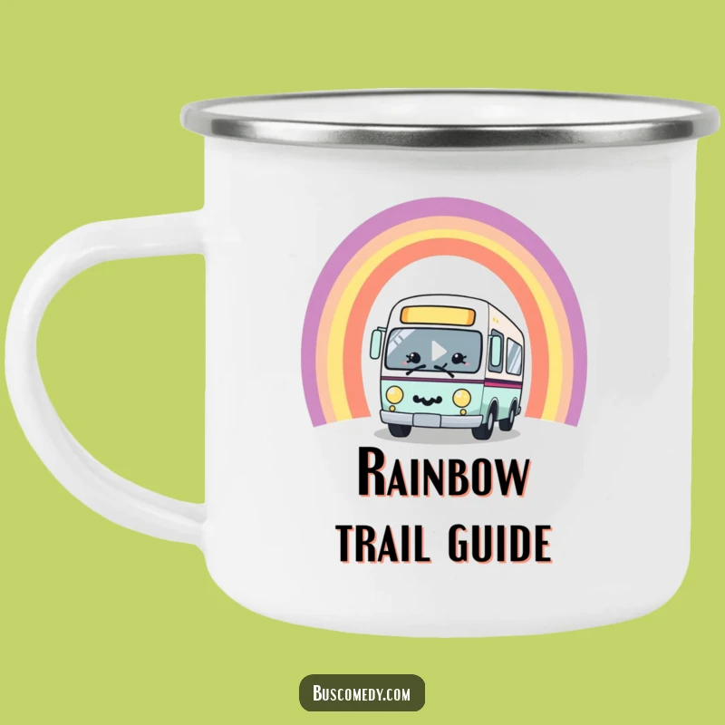 Funny Kawaii Bus Rainbow Camping Mug - Adventure in Color!