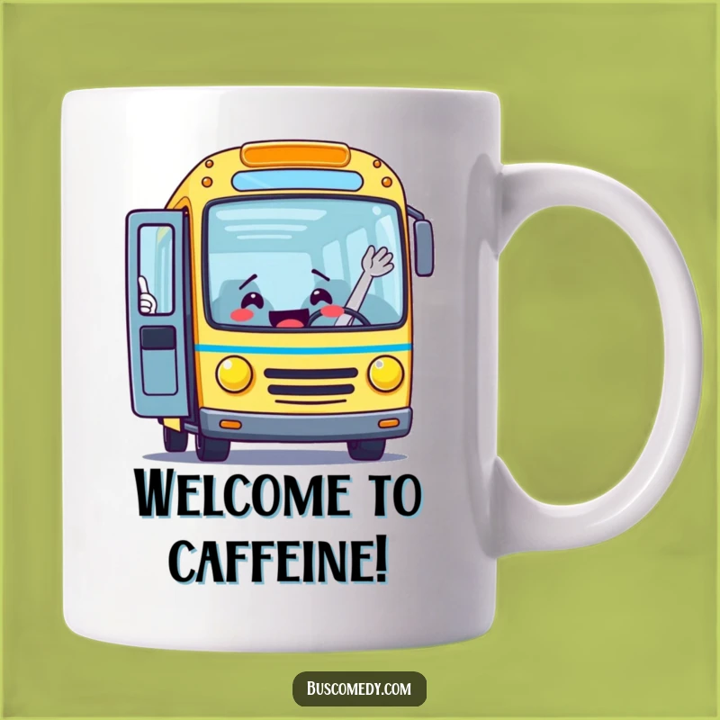 Funny Bus Waving Mug: Welcoming Gift for Enthusiastic Travelers