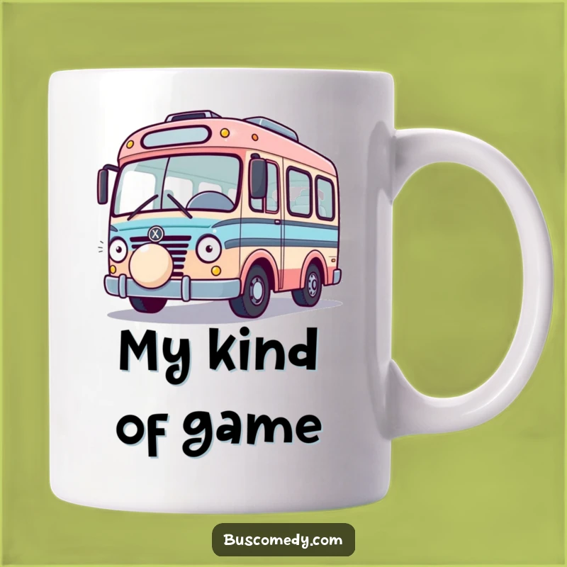 Funny Playful Bus Mug: Bouncing Ball Vehicle, Whimsical Funny Gift!