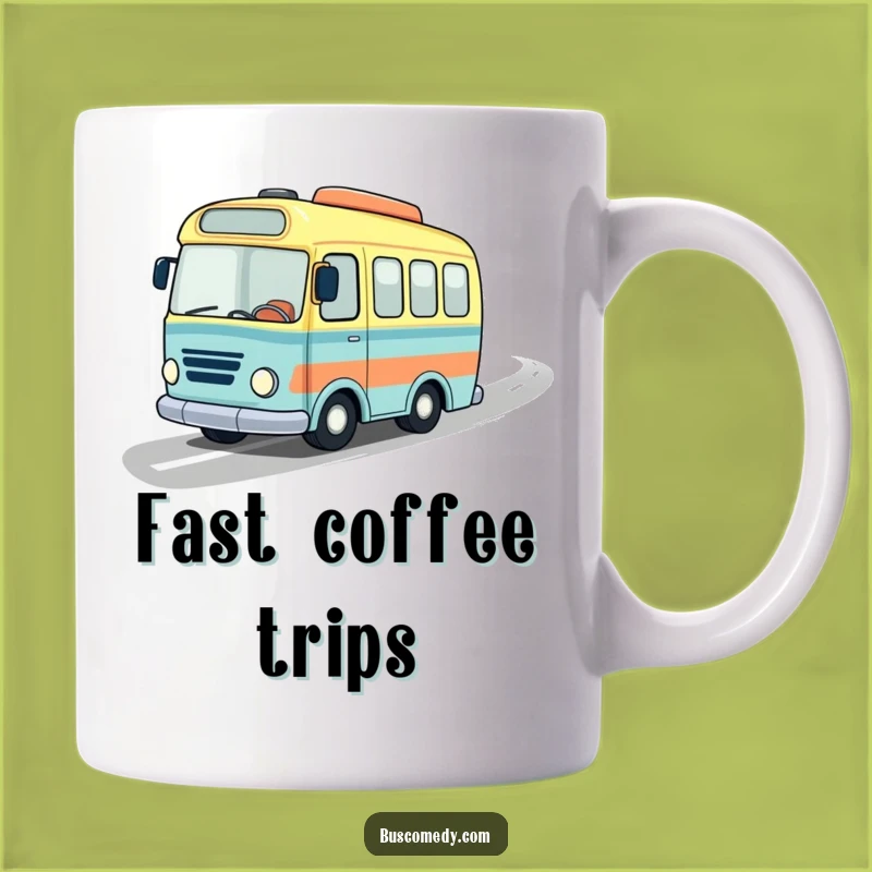 Funny Speedy Bus Mug: Adventure on a Wavy Road, a Perfect Funny Gift