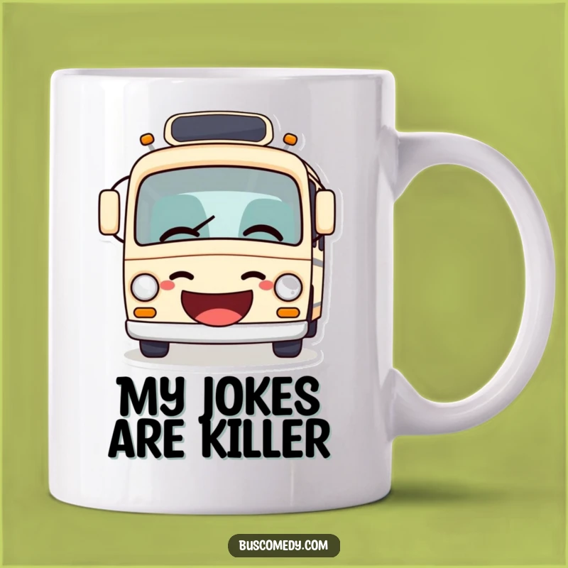 Funny Bus Giggle Mug: Hilarious Joke Telling Bus, Perfect Comedic Gift Idea!