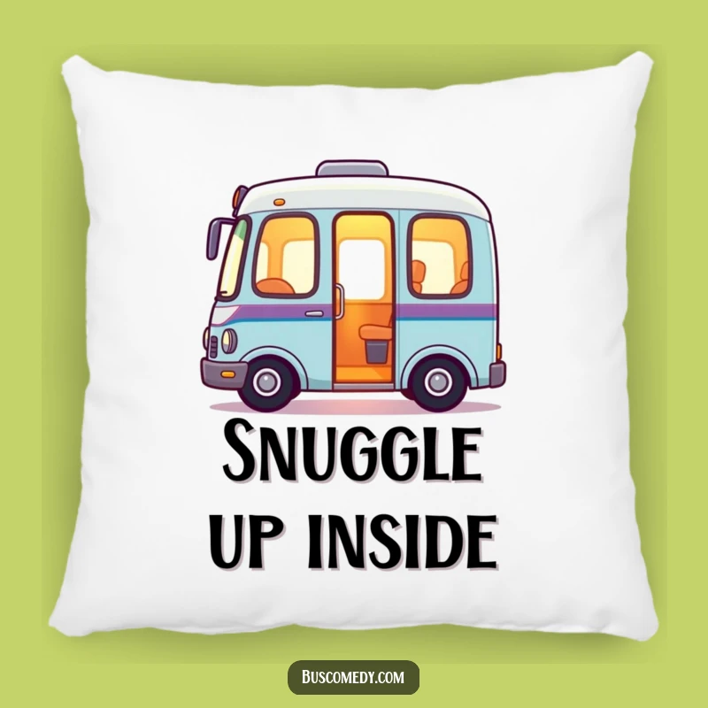 Cozy Glow Bus Pillow: Friendly Illuminating Bus Cushion, Comforting Decor Gift!