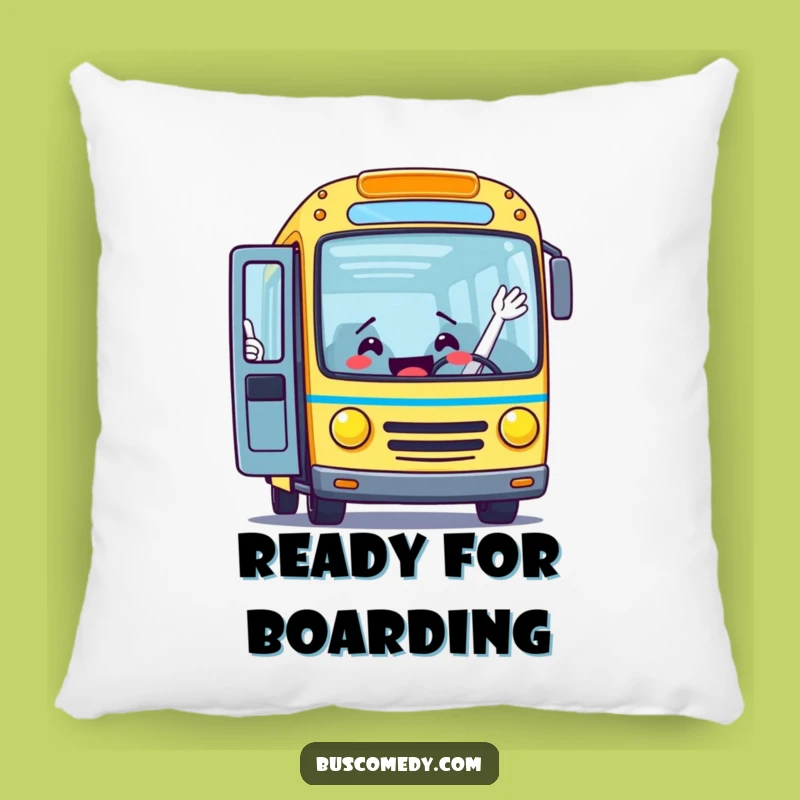 Funny Bus Waving Pillow: Cozy Comfort & Welcoming Charm