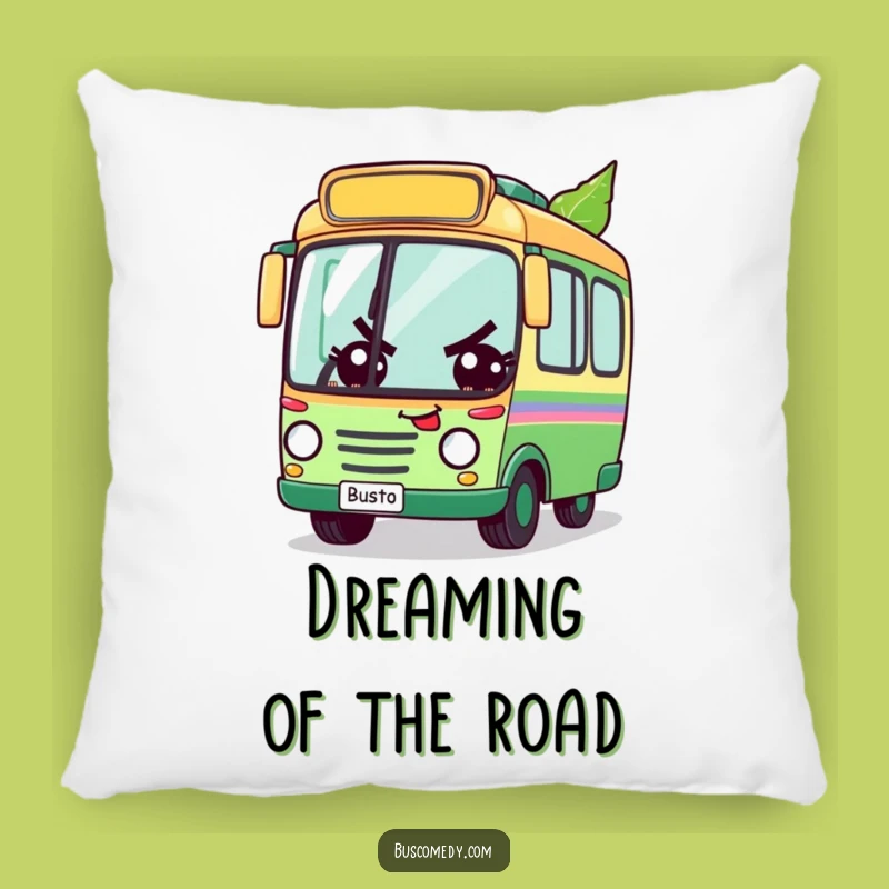 Funny Determined Bus Leaf Race Pillow: Cozy Motivational Cushion Gift