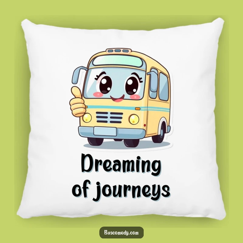 Funny Kawaii Bus Pillow: Cozy Happy Character, Cute Funny Gift