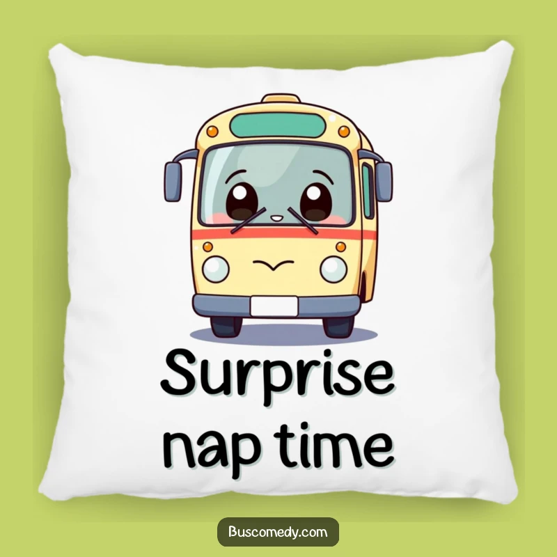 Funny Kawaii Bus Pillow: Giggling Surprise Comfort - Cozy Funny Gift!
