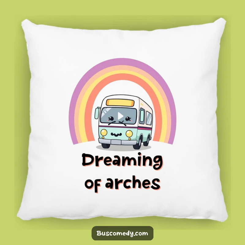 Funny Kawaii Bus Rainbow Pillow - Comfy & Cheerful Decor