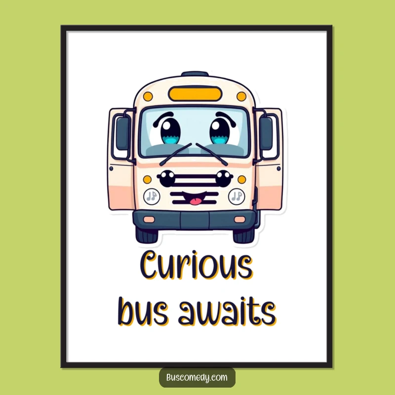 Funny Cheerful Bus Digital Art - Instant Adventure Download