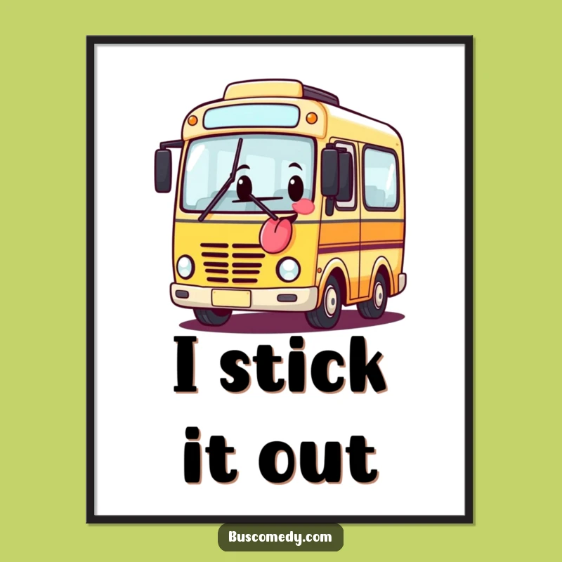 Funny Bus Tongue Out Digital Art: Instant Joy, The Ultimate Humorous Decor Gift!