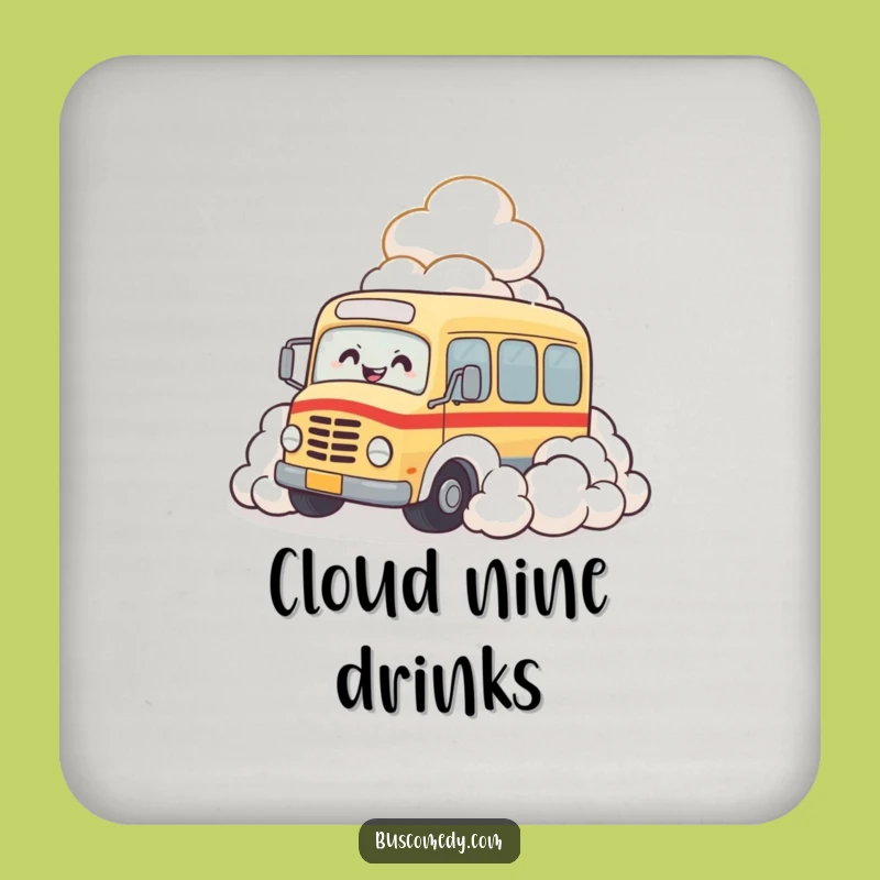 Funny Bus Cloud Giggle Coaster: Protect Your Surfaces with Hilarious Charm