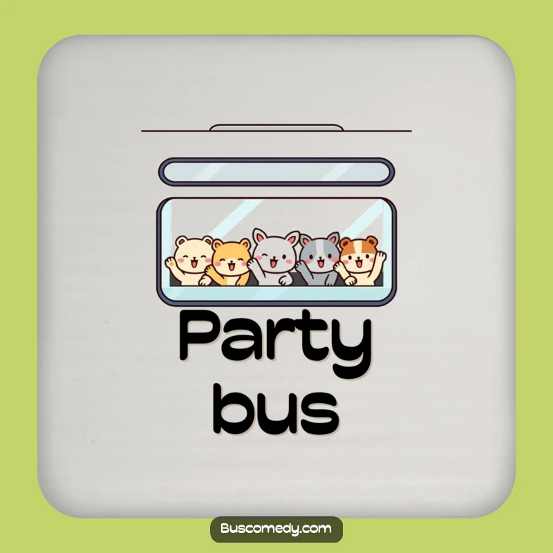 Funny Animal Bus Coaster: Cute Passengers Protector for Cheerful Tables