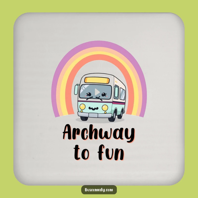 Funny Kawaii Bus Rainbow Coaster - Protect Surfaces with Cheer!