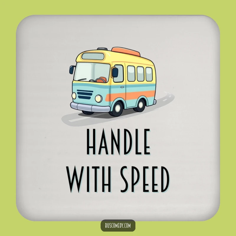 Funny Speedy Bus Coasters: Protect Surfaces with Speed, a Fun Set