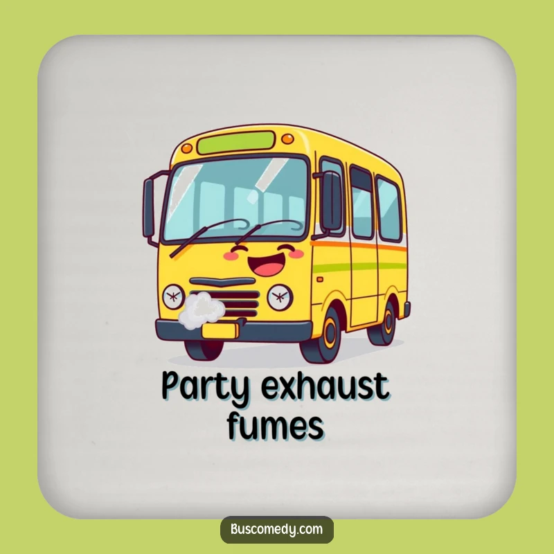 Funny Bus Laugh Coaster: Protect Surfaces with Humor, Perfect Funny Gift Set