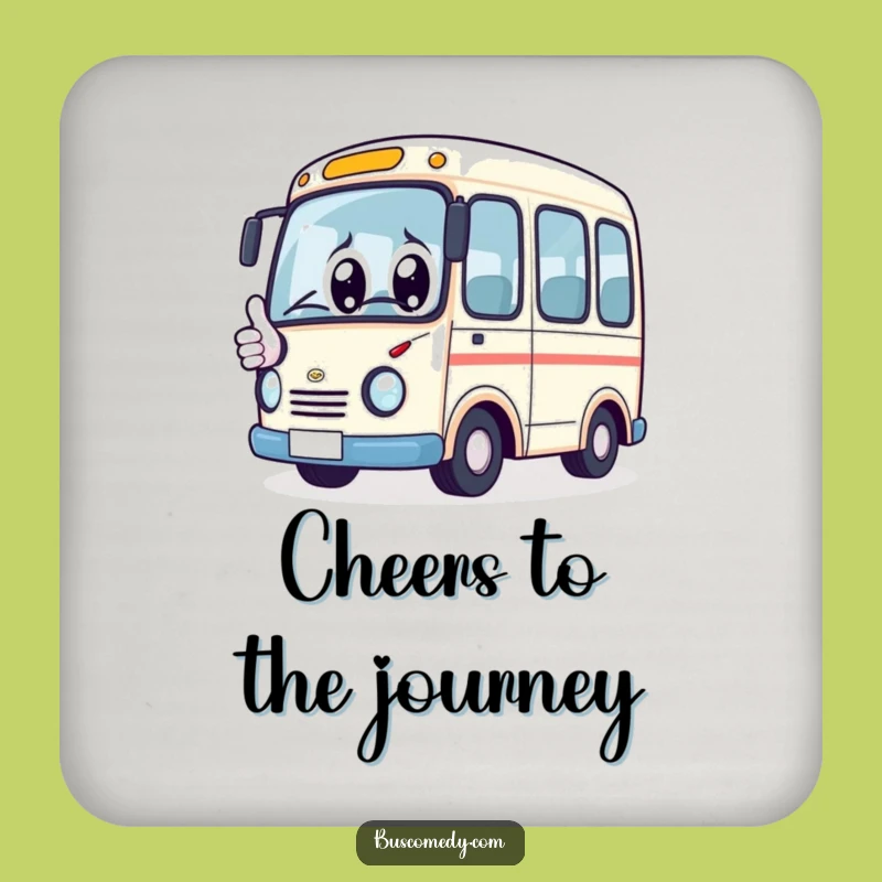 Protect Surfaces with Positivity: Funny Kawaii Bus Thumbs Up Coaster