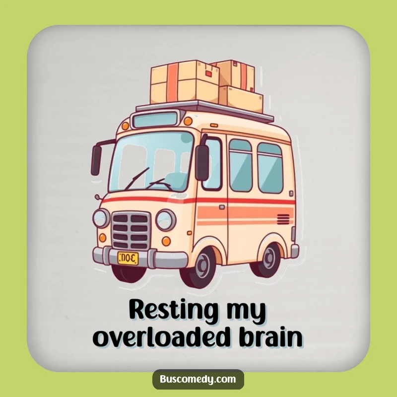 Funny Delivery Bus Coaster - Package Balancing Table Gift