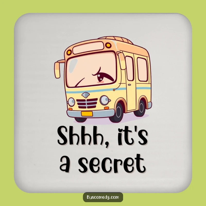 Funny Kawaii Bus Drink Coaster: Protect Surfaces with a Mischievous Wink