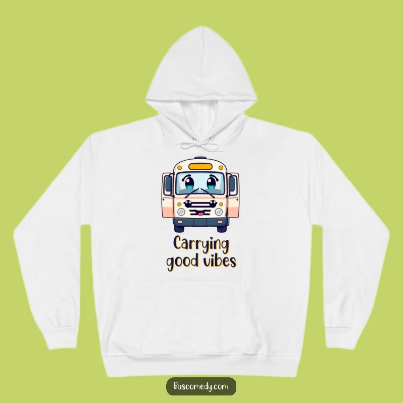 Funny Cheerful Bus Hoodie - Cozy Open Doors Character Design