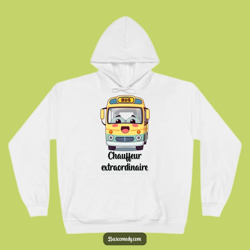 Funny Kawaii Bus Hoodie: Cozy Up with a Smiling Character Offering a Ride