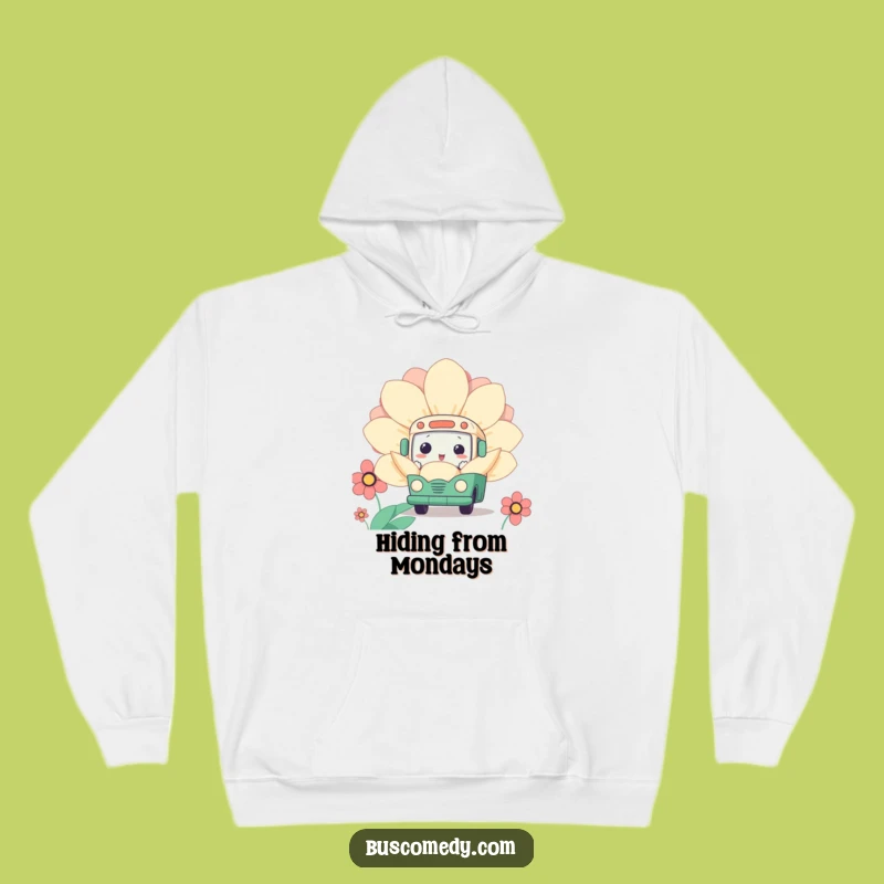 Cozy Funny Kawaii Bus Flower Hoodie: Peek-a-Boo Comfort - Sweet Funny Gift!