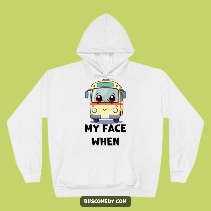Cozy Funny Kawaii Bus Hoodie: Giggling Surprise Comfort - Best Funny Gift!