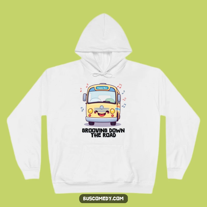 Funny Happy Bus Music Hoodie: Cozy Musical Character Gift