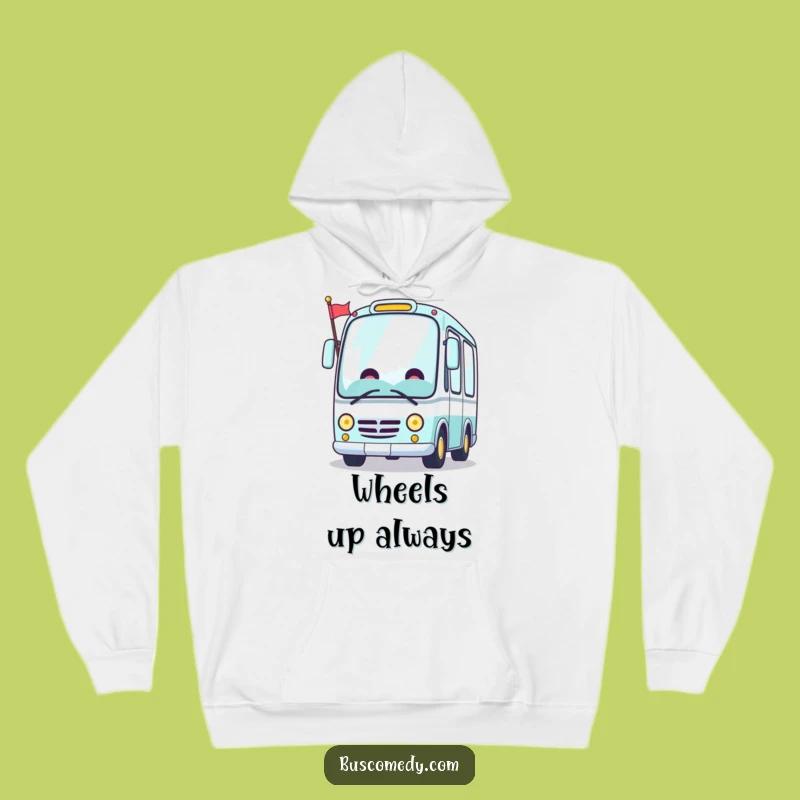 Cozy Funny Cheerful Kawaii Bus Flag Hoodie - Warm & Welcoming