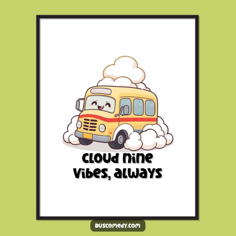 Free Printable Wall Art: Funny Bus Cloud Giggles Download for Whimsical Decor