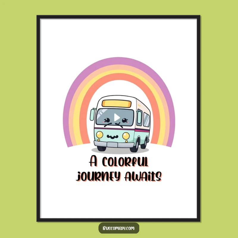 Funny Free Printable Wall Art: Rainbow Bus, Joyful Downloadable Decor