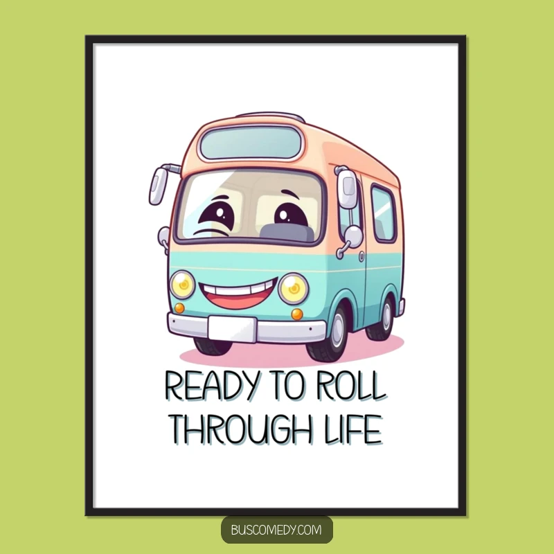 Funny Free Printable Wall Art: Winking Bus Grin for Humorous Downloadable Decor