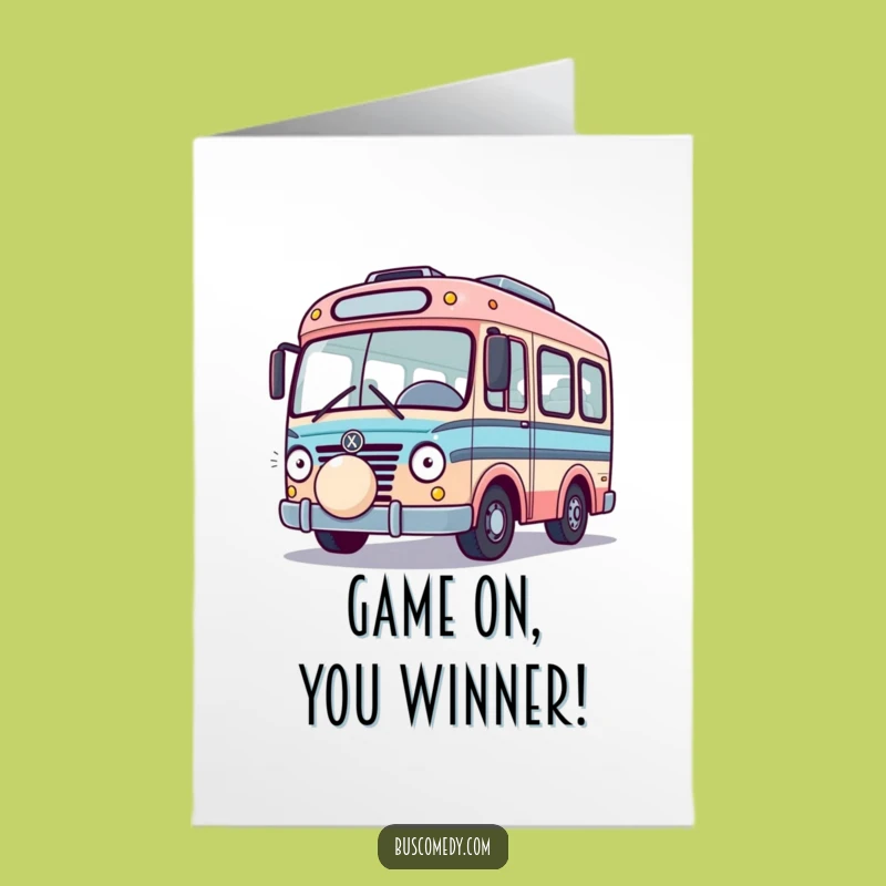 Free Printable Congrats Card: Bouncing Bus Ball, Energetic Downloadable Gift