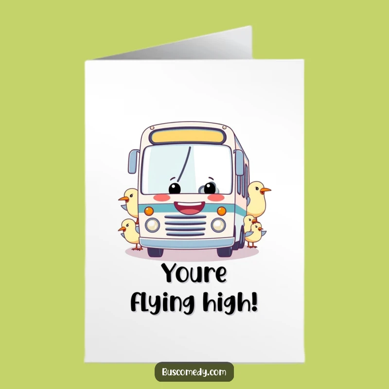 Free Printable Congratulations Card: Funny Bus Towing Design for a Joyful Downloadable Gift