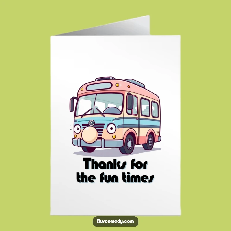 Free Printable Thank You Card: Playful Bus Ball, Whimsical Downloadable Gift