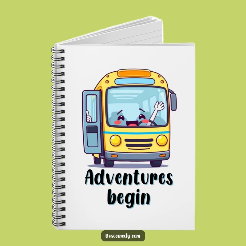 Funny Bus Waving Notebook: Jot Down Adventures with Enthusiasm