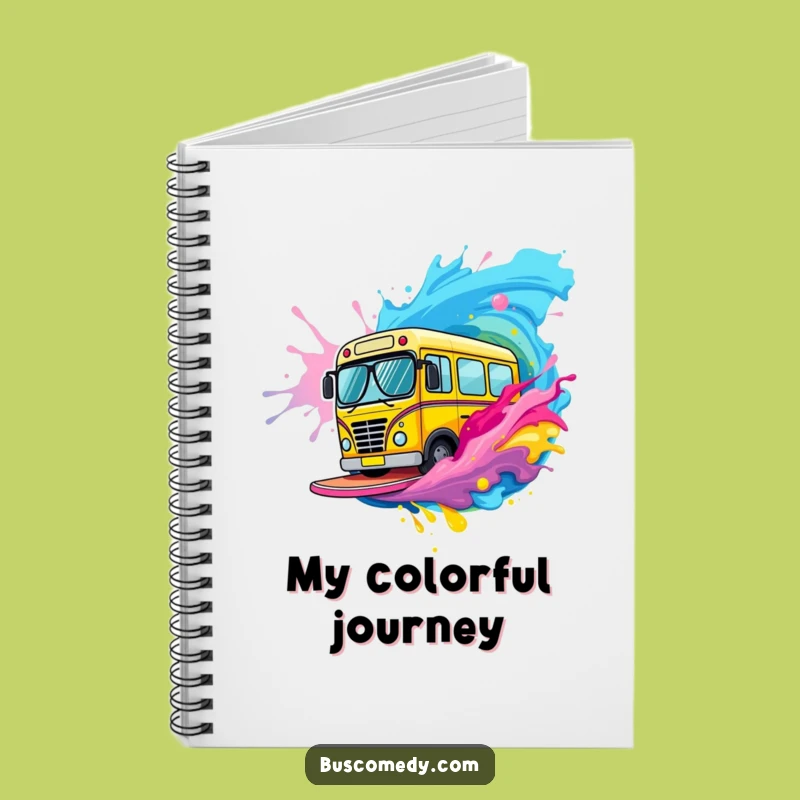 Funny Bus Paint Surfer Notebook: Cool Character Sunglasses Journal Gift