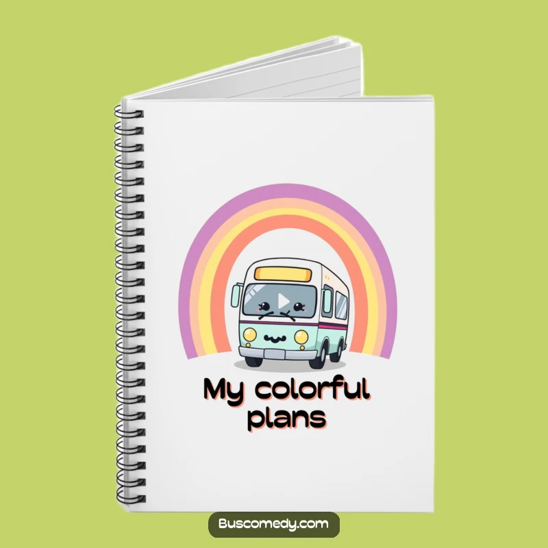Funny Kawaii Bus Rainbow Notebook - Jot Down Happy Thoughts!
