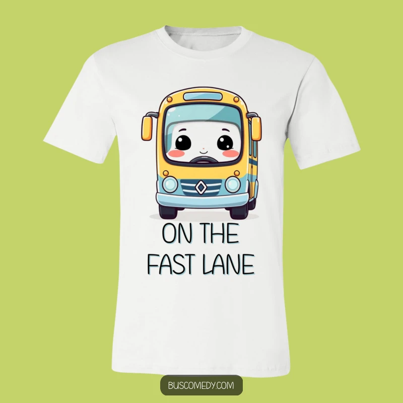 Funny Kawaii Bus Race Car T-Shirt - Smiling Driver Tee Gift